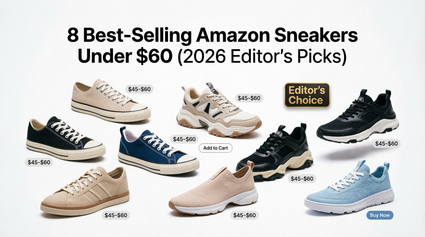 8 Best Selling Amazon Sneakers Under $60